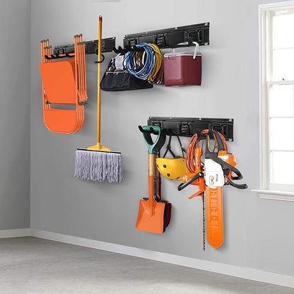 Garage Garden Tool Storage Rack Organizer Wall Mount, Yard Shovel Rack Holder Organization, Heavy-Duty Extra Width Panels for Hanging Landscaping Equipment,Ladders,Sport Gears,Hoses,Lawn Trimmer