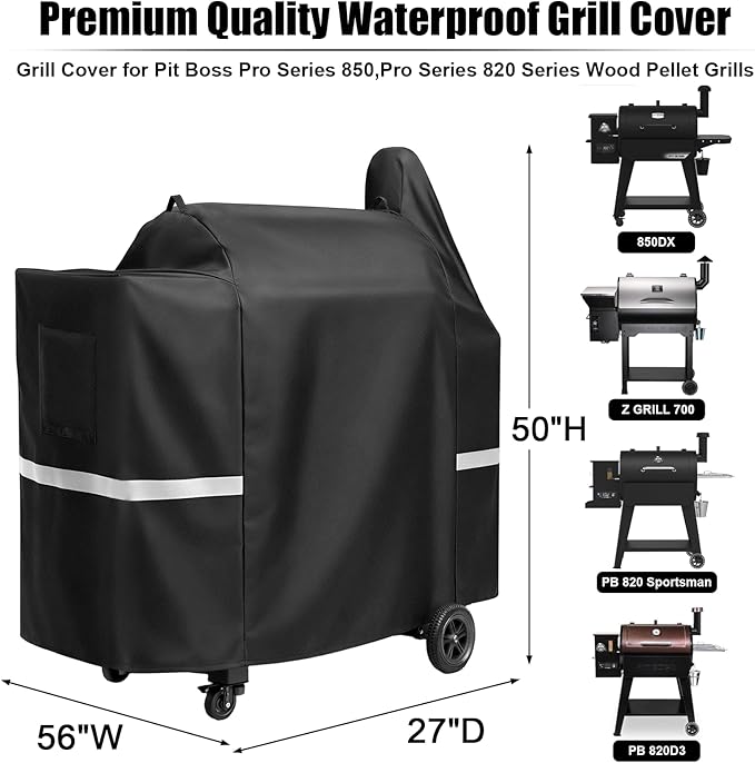 Upgraded Grill Cover for Pit Boss 850, 820, Z Grill 700, 600D Wood Pellet Smoker Cover for 820 Deluxe, 820D, 820FB, Sportsman 820 Series Wood Pellet Grills, Z Grill 700 Series