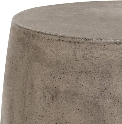 Safavieh Outdoor Collection Zuri Modern Concrete Ivory Round 17.7-inch Accent Table