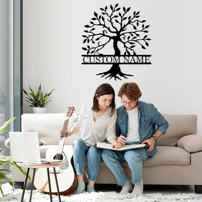 Custom Tree of Life Family Metal Signs, Personalized Tree of Life Wall Decor, Outdoor Yard Decor, Family Sign Wall Decor, Monogram Metal Sign, Custom Tree Yard Sign, Home Decor for Living Room