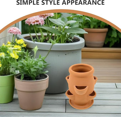 Toyvian Ceramic Strawberry Tower Planter for Succulents with Multi Mini Pockets - Lightweight Clay Flower Pot for Indoor Outdoor Garden Patio Decoration