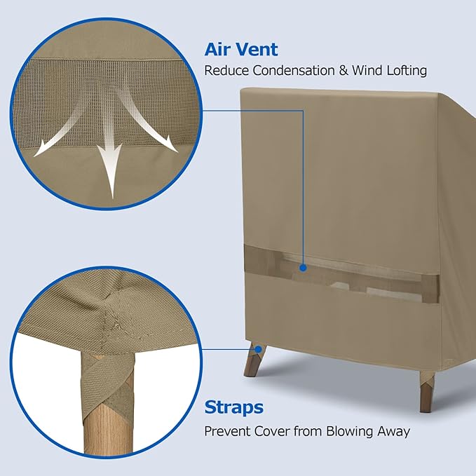 SunPatio Heavy Duty Waterproof 93.5" Sofa Cover & 2 Pack 33.5" Chair Covers Bundle