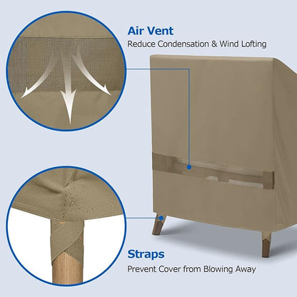 SunPatio Heavy Duty Waterproof 93.5" Sofa Cover & 2 Pack 33.5" Chair Covers Bundle