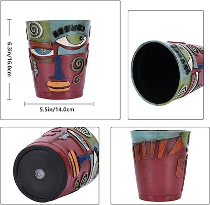 Colorful Face Planters Pots Head with Drainage Resin Large Decorative Plant Pots, Unique Planters for Indoor Plants and Outdoor Patio Flower Pot Funny Garden Succulents Pot