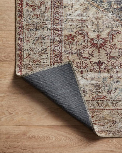Loloi Amber Lewis Georgie Collection GER-04 Teal/Antique 2'-6" x 7'-6", .19" Pile Height, Runner Rug