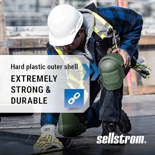 Sellstrom Ultra Flex KneePro Professional Knee Pads for Men & Women with Thick Foam Cushioning & Heavy Duty Hard Outer Shell - Adjustable Straps with Speed-Clips & Ergonomic Metal Hinges - for Construction Work, Gardening, Roofing, Flooring