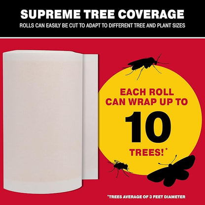 Catchmaster Tree Shield Lantern Fly & Ant Traps Insect Barrier, 4 Rolls 30ft Each, Outdoor Adhesive Crawling Insect Trap to Protect Trees, Fruit & Plants, Pest Control Lawn & Garden