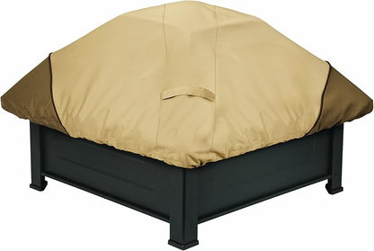 Classic Accessories Veranda Water-Resistant 40 Inch Square Fire Pit Cover, Outdoor Firepit Cover