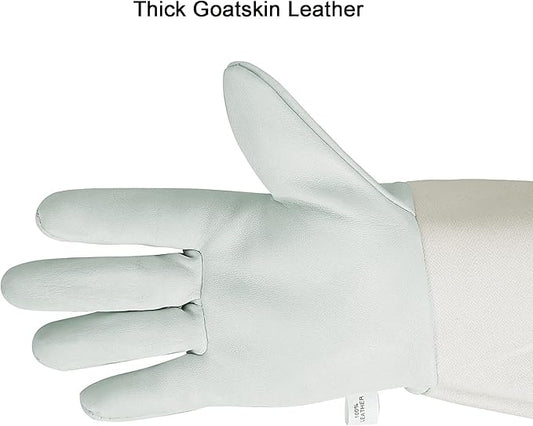 Luwint Leather Long Garden Gloves, Thorn Proof Rose Pruning Elbow Length Gardening Gloves for Men and Women, 1 Pair