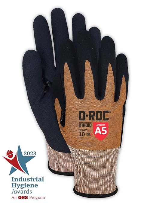 MAGID D-ROC VersaTek All-In-One Coated Glove,36 Pairs, Cut Level A5 Resistant Work Gloves, DX+ Technology, DXPG53-Size 6/XS