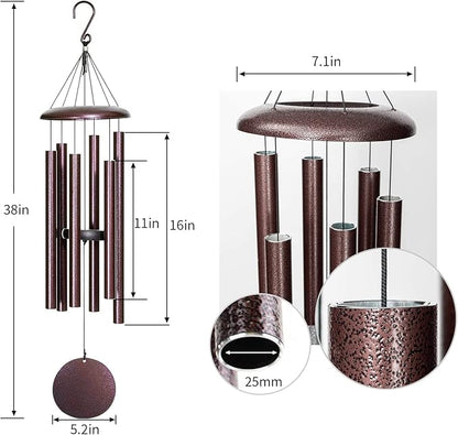 Wind Chimes for Outside Deep Tone,38'' Large Memorial Wind Chimes Outdoor, Wind Chime Gifts for Mom/Grandma,Christmas, Bronze