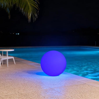 16-inch LED Light Ball, Round LED Night Light with Remote, Rechargeable Globe Lights with 4 Modes & 16 RGB Color Changing, Waterproof Glowing Globe Light for Party Decor