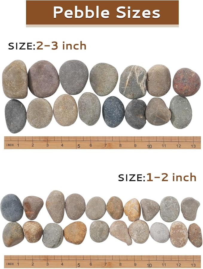 Natural River Rocks-5 lbs of Pebbles and River Stones,1-2 Inch Plant Rocks for Landscaping,Garden Paving,Crafting,Walkways,and Outdoor Decorative Stone,Mexican Beach River Rocks