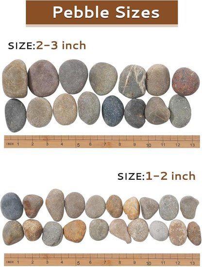 Natural River Rocks-10 lbs of Pebbles and River Stones,1-2 Inch Plant Rocks for Landscaping,Garden Paving,Crafting,Walkways,and Outdoor Decorative Stone,Mexican Beach River Rocks