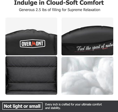 Overmont Gentle Heated Oversized Camping Chair for Adults - 3 Levels Seat & Back Separately Control - 500lbs Support Heavy Duty Padded Folding Chair Outdoor Garden Portable - Battery NOT Included
