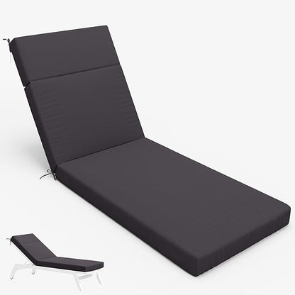 Chaise Lounge Cushion for Outdoor Furniture, Waterproof Fade and Tear Resistant Lounge Deck Chair Cushions for Patio Lawn Pool Resort Hotel