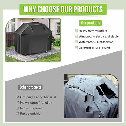 Grill Cover for Outdoor Grill 58 inch,Universal Grill Covers Heavy Duty Waterproof,Fade Resistant BBQ Grill Cover for Outside,Gas Grill Covers, Adjustable Drawstring，Oxford Fabric Material