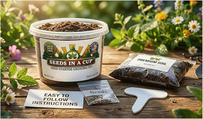 Seeds In A Cup® Lilac Grow Kit | Complete Seed Starter Set for Purple Flowering Lilac Bush | Includes Planter, Nutrient-Rich Soil & Non-GMO Seeds | Indoor Gardening Gift | Eco-Friendly Plant Kit