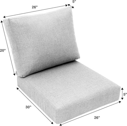 Eddie Bauer Home Deep Seating Outdoor Lounge Cushion, Knife Edge, 26" X 30" X 5", Canvas Black