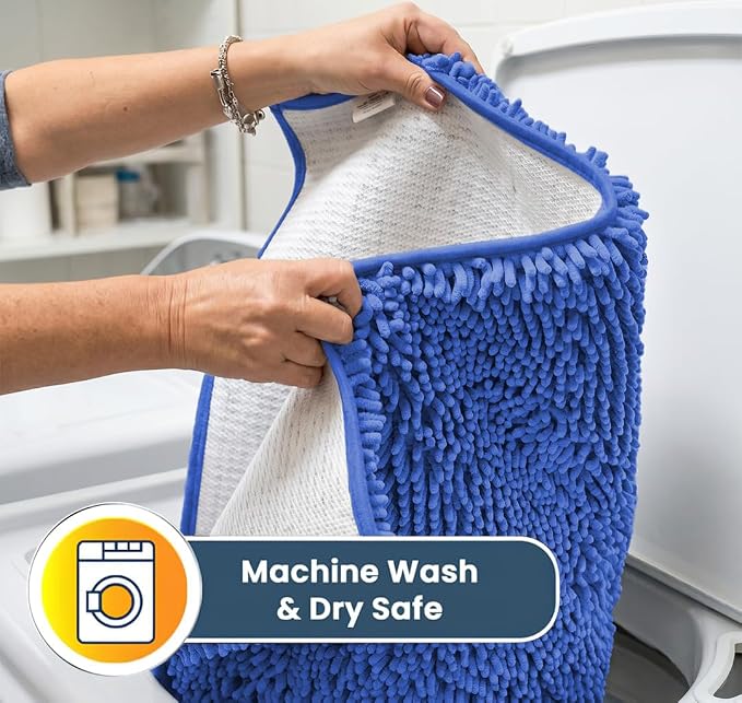 Muddy Mat® | Super Water Absorbent Door Mat Indoor, Microfiber Quick Dry Chenille Entryway Rug, Slip Resistant Front Door Mat, Indoor Mats for Entryway, Machine Washable Pet Rug, Periwinkle 30" x 60"