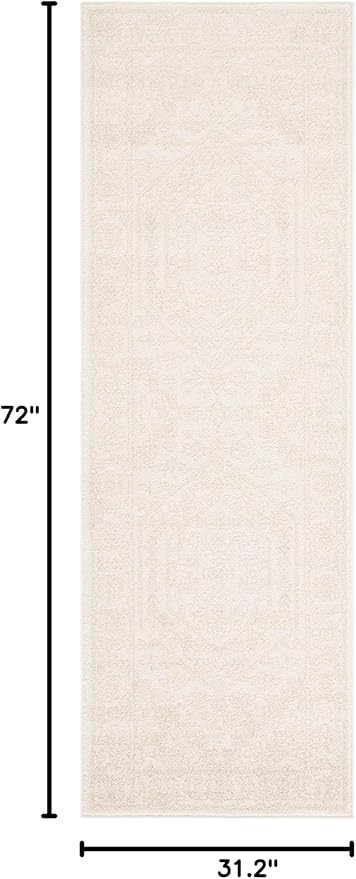Safavieh Adirondack Collection Runner Rug - 2'6" x 6', Ivory & Beige, Oriental Medallion Design, Non-Shedding & Easy Care, Ideal for High Traffic Areas in Living Room, Bedroom (ADR108E)