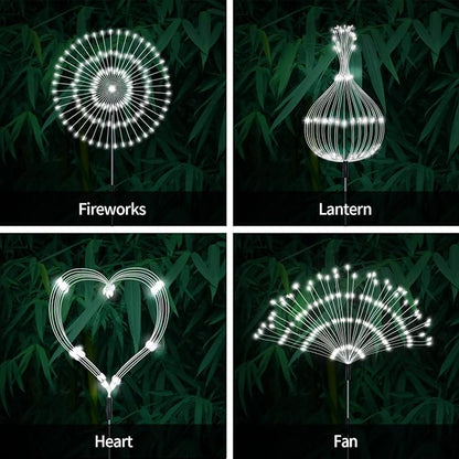 Solar Garden Lights Outdoor, 4 Pack 120 LED Waterproof Decorative String Lights 8 Modes with Remote DIY Outdoor Decor for Pathway Walkway Yard (Cool White)