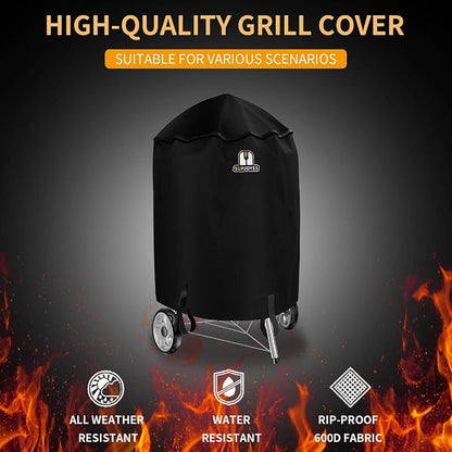 Grill Cover for Weber Charcoal Kettle, 26 Inch BBQ Grill Covers, Heavy Duty Waterproof Barbecue Accessories
