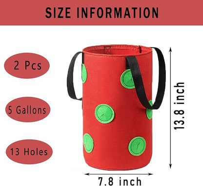 Miewslan 2 Packs Upside Down Planter, Garden Hanging Strawberry Tomato Grow Bag Potato Vegetable Planting Bag with Holes