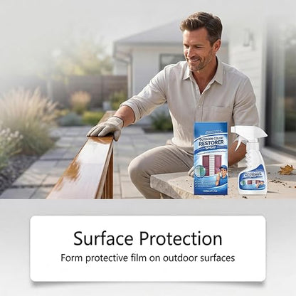 Outdoor Color Restorer Spray, Long Lasting Rejuvenator for Faded Patio Furniture, Wood, Vinyl, Plastic & Decking, Waterproof Layer Renews Decor for Backyard & Daily Furniture Care, 120ML (2 pcs)