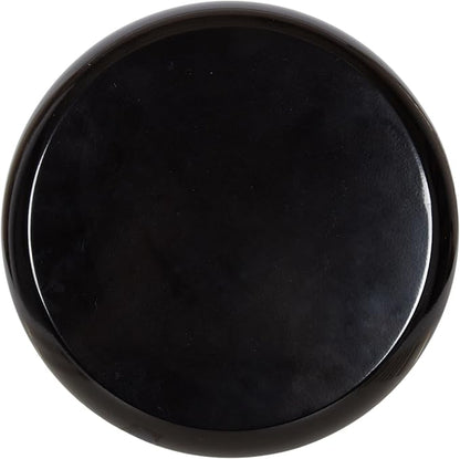 Kate and Laurel Jace Modern Metal Round Side Table, 12 x 12 x 18, Black, Transitional Dorm Living Room Scalloped End Table for Use as Bedroom Nightstand or Outdoor Patio Decor Option