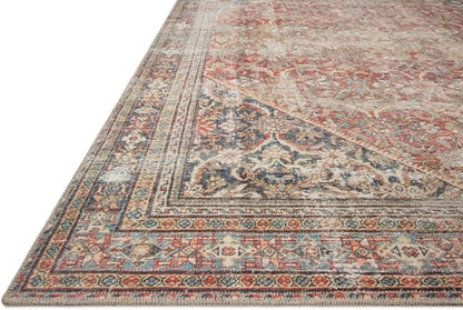 Loloi Amber Lewis Georgie Collection GER-01 Red/Navy 2'-6" x 9'-6", .19" Pile Height, Runner Rug