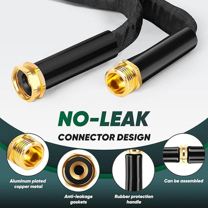 Garden Hose 50 ft, Non-Expanding Water Hose, Flexible Ultra-Light, Anti-Kink, Wear-Resistant, Easy Storage, Hose with 3/4 for Outdoor, Garden, Yard and Lawn