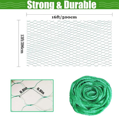Bird Netting for Garden Protection Bird Fence Plant Netting Garden Garden Netting Mesh for Chicken Coop Deer Squirrels Poultry Protect Fruit Trees Vegetable 13x16.5ft