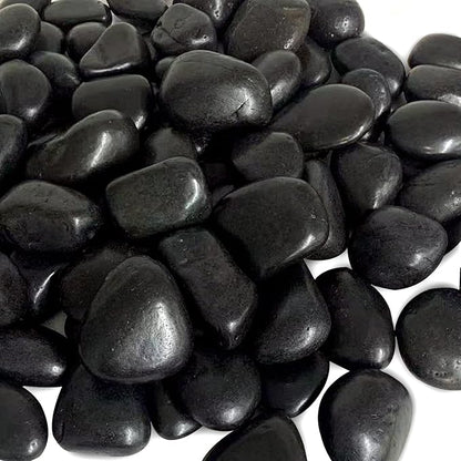 FANTIAN 20 Pounds Black Natural Decorative River Pebbles, 2-3 Inch Black Ornamental River Pebbles for Garden Landscaping, Home Décor, Outdoor Paving, Fountain Decoration.