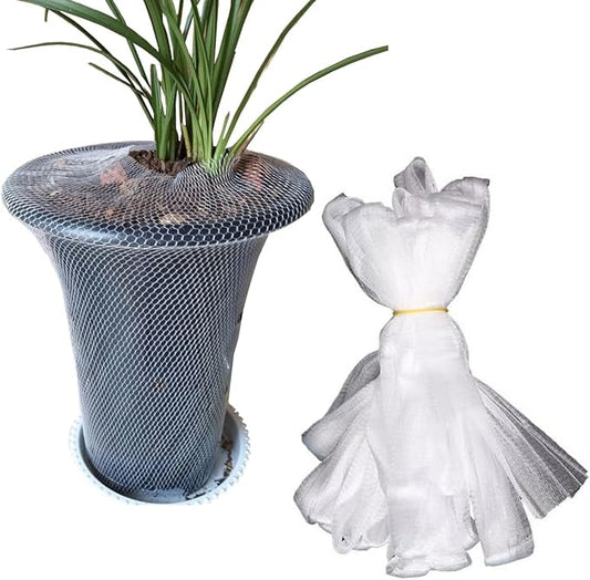 10 Meter Plant Pots Nettting Mesh Cover Elastic Sleeve Cat Barrier Protection Net Potting Mix Bark Keeper for Orchid Pot Flower Clay Ceramic Barrel Planters Bonsai Terracotta Succulents