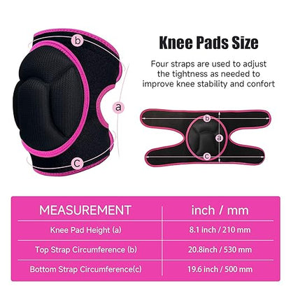 Knee Pads, Thick Sponge Anti-slip, Collision Avoidance Knee Pads, for Running, Mountaineering, House Working,Gardening Maintain (Pink, X-Large)