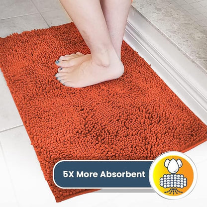 Muddy Mat® | Super Water Absorbent Door Mat Indoor, Microfiber Quick Dry Chenille Entryway Rug, Slip Resistant Front Door Mat, Indoor Mats for Entryway, Machine Washable Pet Rug, Coral 2ft x 3ft