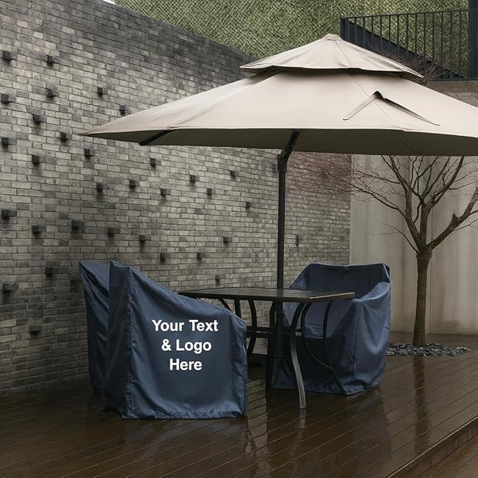 Custom Size Dust Cover - Waterproof, Made-to-Measure Protective Cover with Personalized Logo/Text for Patio Furniture, Equipment, Tools, RV Trailers & Outdoor AC Units (600D Coated – Heavy Duty)