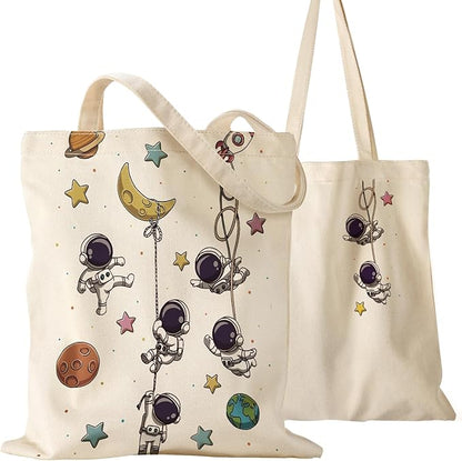 Miss Adola Aesthetic Canvas Tote Bag for Women - Sturdy Cloth Cotton Totes Bag with Pattern Shoulder Bag