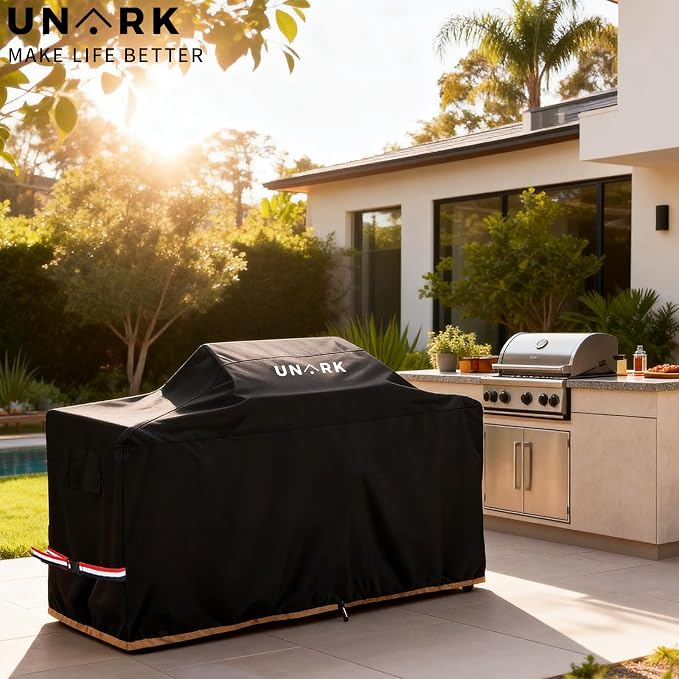 110 Inch Extra Large Grill Cover Kitchen Island Cover Large Island Grill Cover for Outdoor Grill Outdoor Kitchen Cover Heavy Duty Waterproof 110" L x 44" W x 48" H, Black
