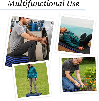Foldable EVA Mat with Carrying Handle, 2.5cm Thick Foam Cushion Kneeling Pad High Density Water Resistant Anti Slip Knee Mat for Workout Exercise Mechanic Garages Picnics Gardening Camping Gym