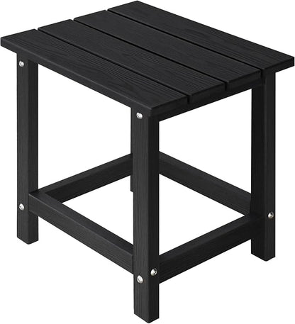 LZRS HDPE Adirondack Side Table - Small Outdoor Table for Patio, Deck, Garden & Poolside,Eco-Friendly,Sturdy and Easy Assemble, Black