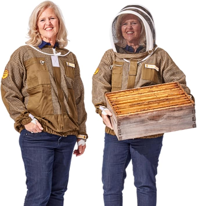 Beekeeping Veil - Replacement Round or Fencing Style, Universal Fit for All Suits & Jackets, 3-Layer Mesh for Maximum Sting Protection, Olive Green