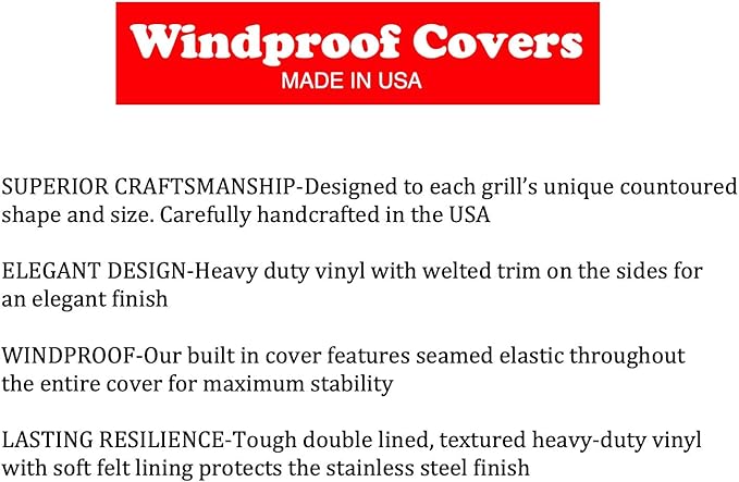 Windproof Covers 30 inch Heavy Duty Premium Vinyl Cover to fit Lynx Asado Built-in Grill