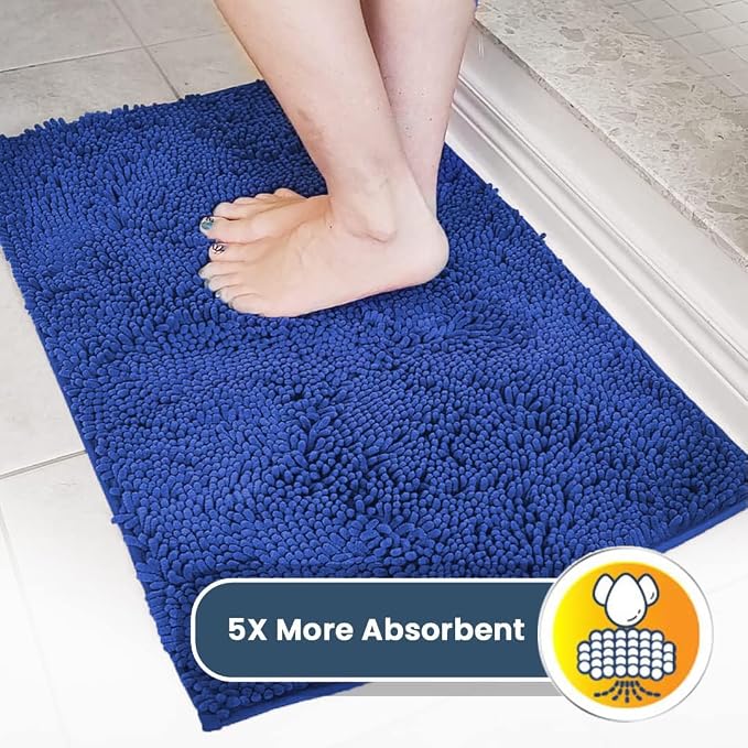 Muddy Mat® | Super Water Absorbent Door Mat Indoor, Microfiber Quick Dry Chenille Entryway Rug, Slip Resistant Front Door Mat, Indoor Mats for Entryway, Machine Washable Pet Rug, Periwinkle 20" x 30"