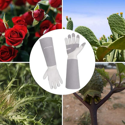 HLDD HANDLANDY Long Gardening Gloves for Women Men - Leather Rose Pruning Gloves Thorn Proof - Breathable Working Glove