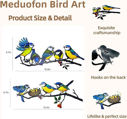 Metal Sun Outdoor Wall Art Decor+ 2025 New Metal Bird Wall Decor