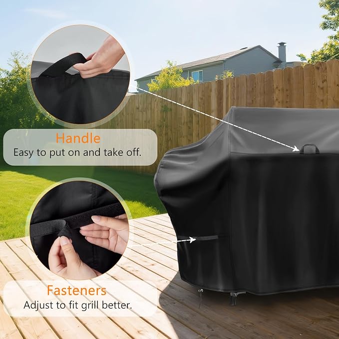 Grill Cover for Royal Gourmet CC1830FC Charcoal Grill Offset Smoker, 46inch Outdoor Heavy Duty BBQ Grill Cover Waterproof-46 L x 28" W x 48" H
