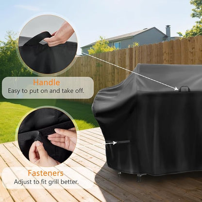 Grill Cover for Royal Gourmet CC1830FC Charcoal Grill Offset Smoker, 46inch Outdoor Heavy Duty BBQ Grill Cover Waterproof-46 L x 28" W x 48" H