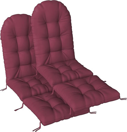 Adirondack Chair Cushion with Ottoman, Folding Adjustable Adirondack Seat Cushions, Waterproof Adirondack Patio Chair Pads for Garden, Deck, or Poolside, Small-Beaujolais-2